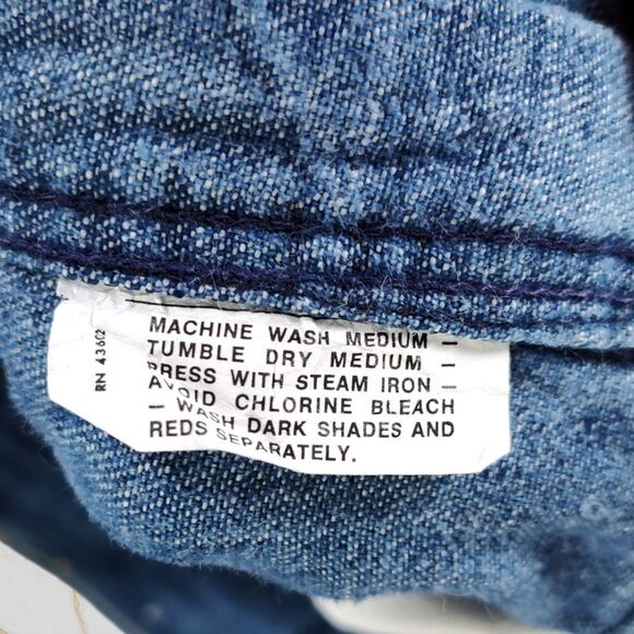 Vintage 70s High Rise Flare Jeans Size 28 Medium Wash Denim Gauchos Brand - Picture 10 of 13